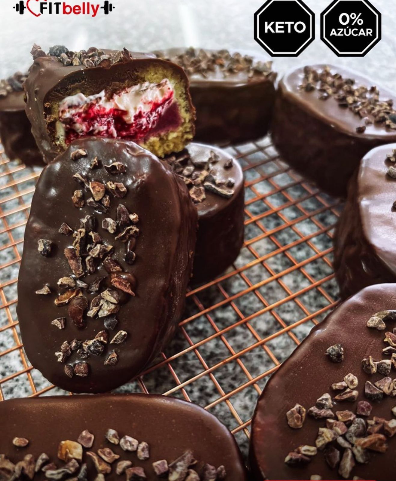 Mini Keto Meloso – Sugar-Free Strawberry Cream & Dark Chocolate (Whole Cake)