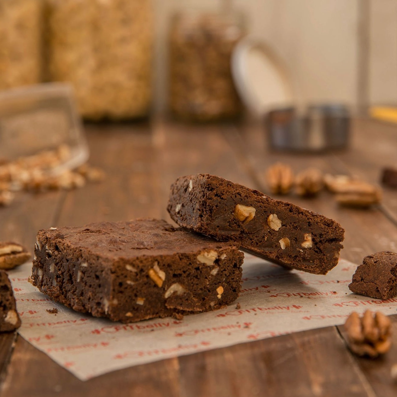 Gluten-Free Brownie with Chopped Pecans – Coconut Sugar + Cassava Flour + Gluten-Free (4-Pack)